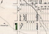 1875 Town Map of Coaldale Schuylkill County Pennsylvania
