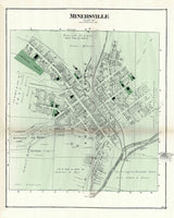 1875 Town Map of Minersville Schuylkill County Pennsylvania