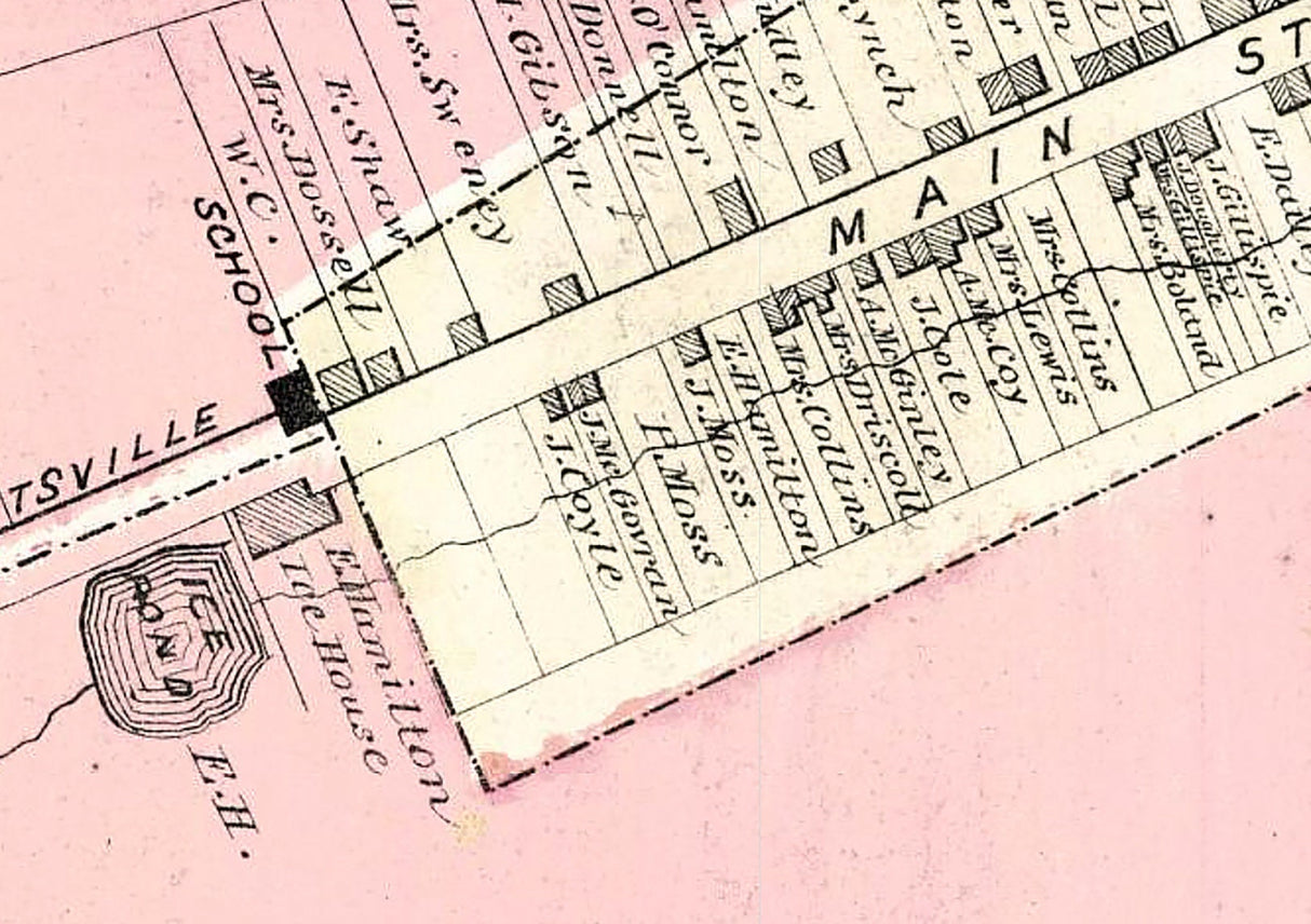 1875 Town Map of Mount Carbon Schuylkill County Pennsylvania