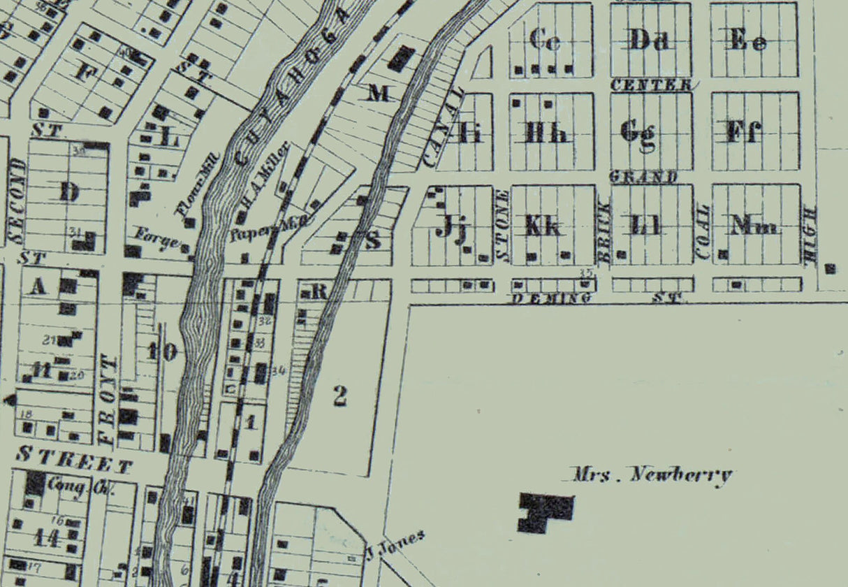 1856 Town Map of Cuyahoga Falls Summit County Ohio