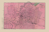 1857 Town Map of Adrian Lenawee County Michigan