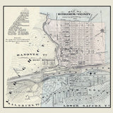 1862 Town Map of Bethlehem Lehigh County Pennsylvania