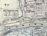 1862 Town Map of Bethlehem Lehigh County Pennsylvania