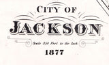 1877 Town Map of Jackson Madison County Tennessee