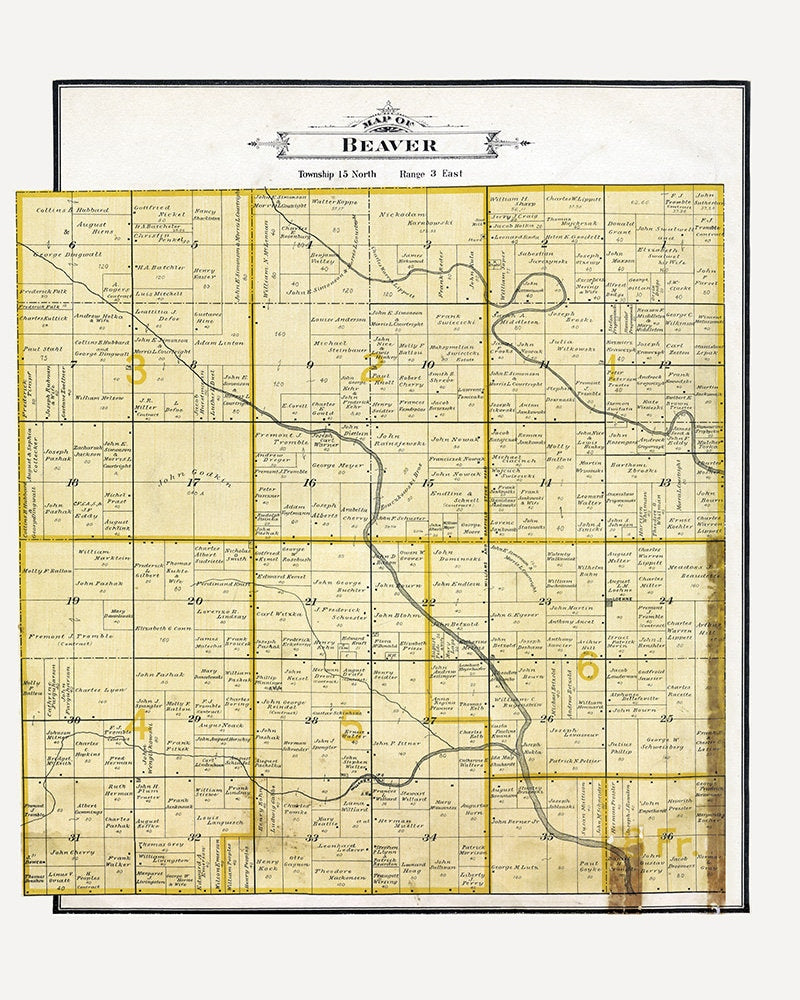 1896 Map of Beaver Township Bay County Michigan