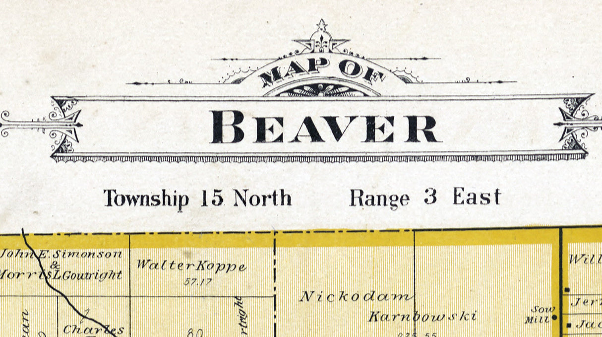 1896 Map of Beaver Township Bay County Michigan