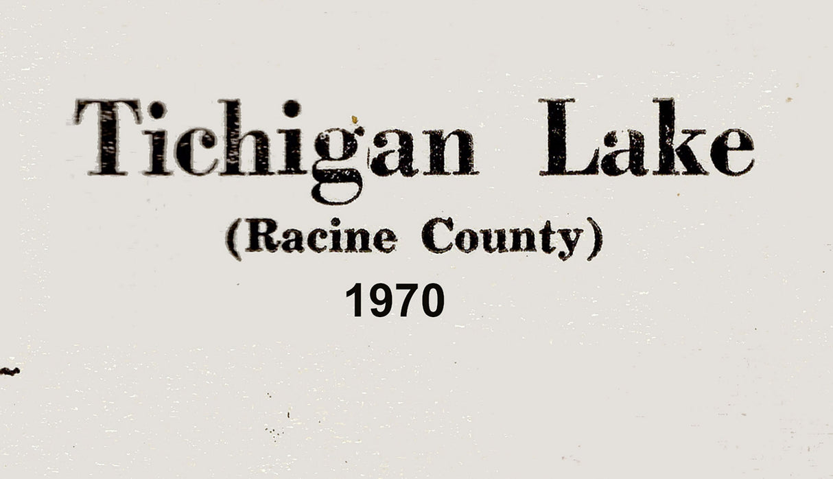 1970 Map of Tichigan Lake Racine County Wisconsin