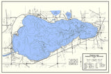 1974 Map of Shawano Lake Shawano County Wisconsin