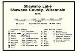 1974 Map of Shawano Lake Shawano County Wisconsin