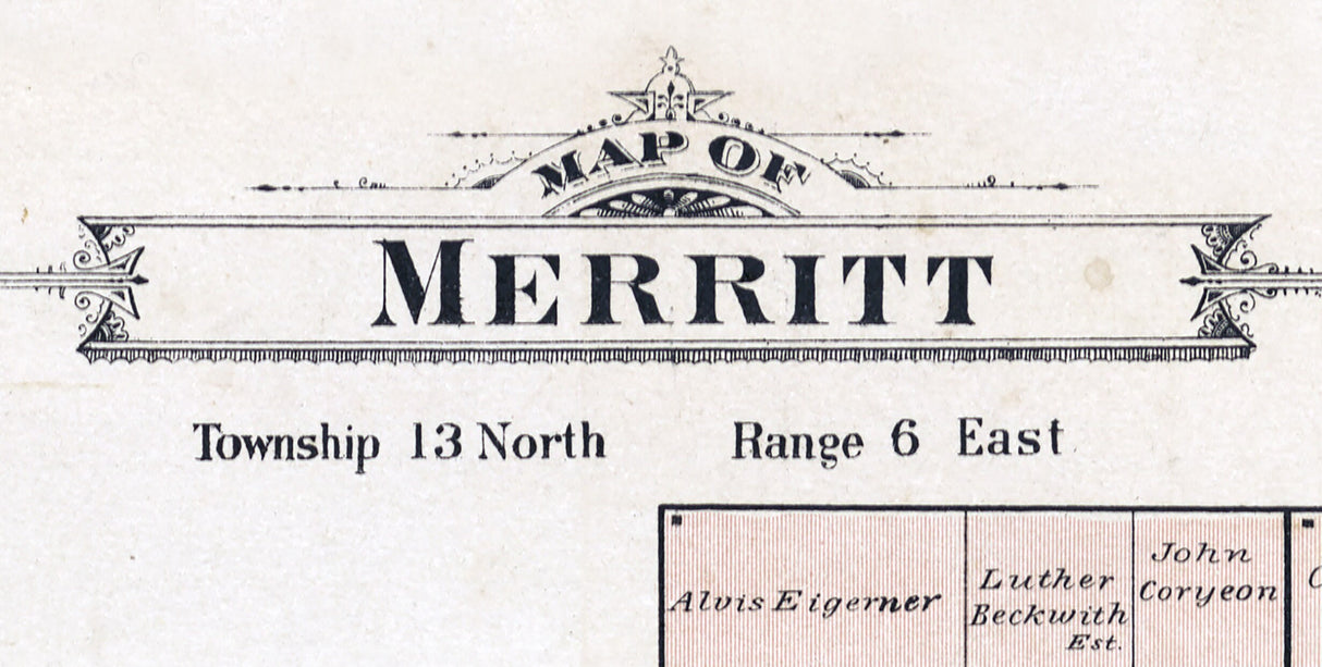 1896 Map of Merritt Township Bay County Michigan