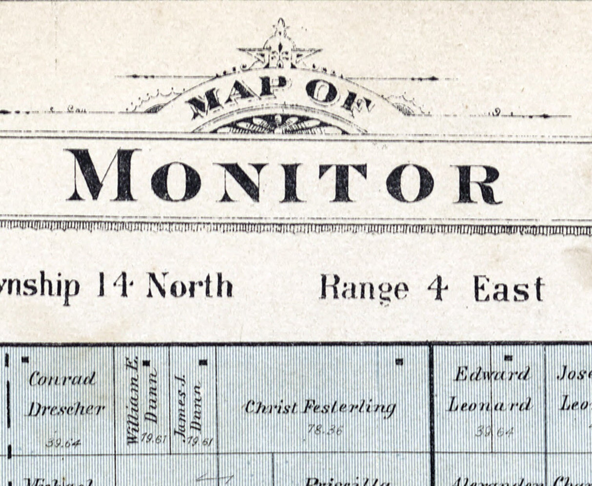 1896 Map of Monitor Township Bay County Michigan