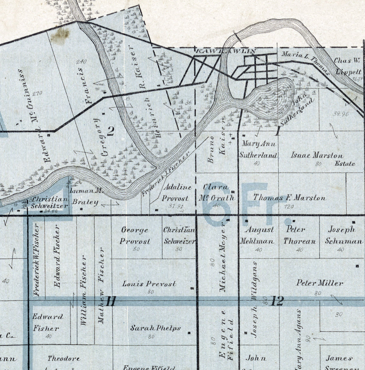 1896 Map of Monitor Township Bay County Michigan