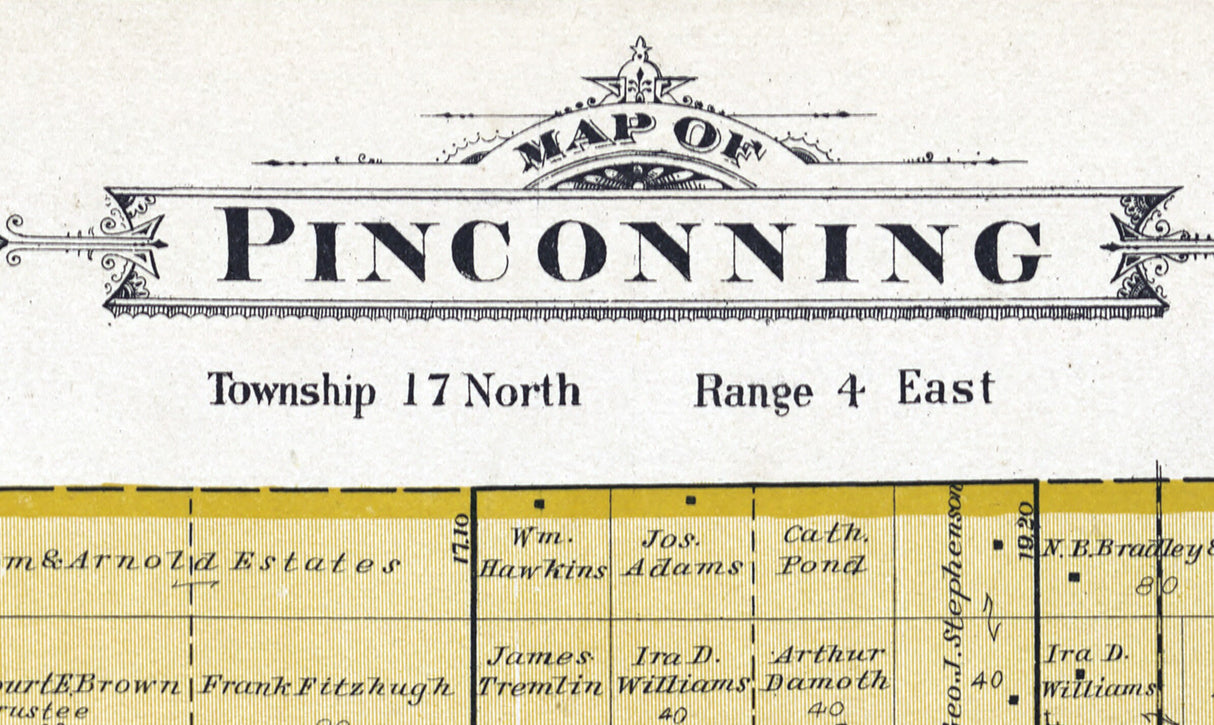 1896 Map of Pinconning Township Bay County Michigan