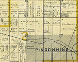 1896 Map of Pinconning Township Bay County Michigan
