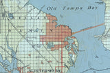 1920 Map of Tampa Bay Florida and Pinellas Peninsula