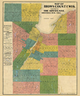 1903 Farm Line Map of Brown County Wisconsin Green Bay