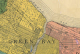 1903 Farm Line Map of Brown County Wisconsin Green Bay