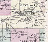 1875 Map of Harrisburgh Township Lewis County New York