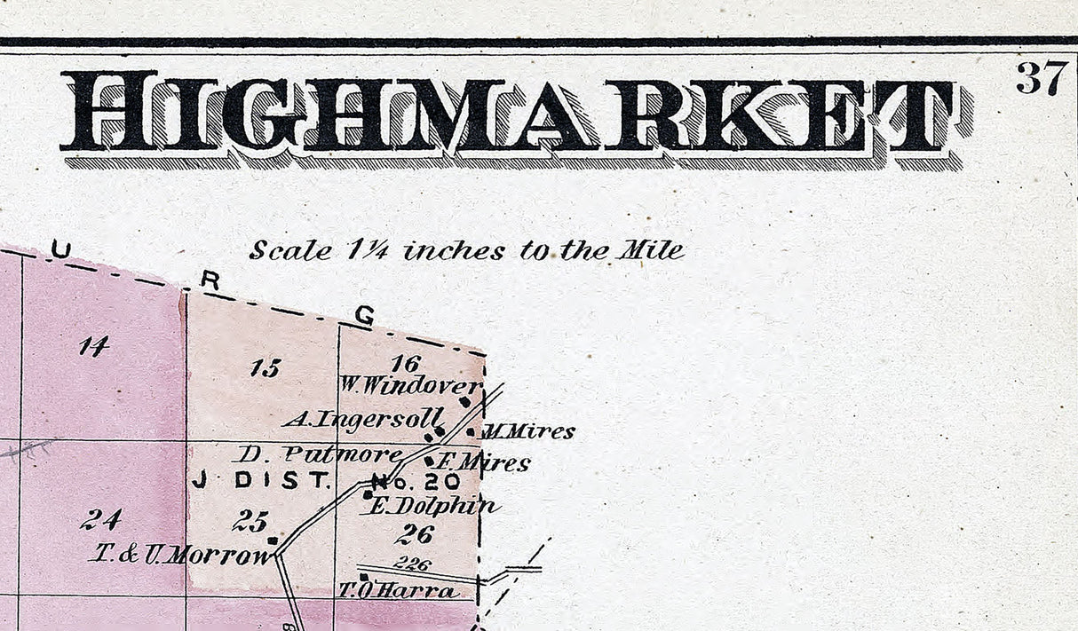 1875 Map of Highmarket Township Lewis County New York
