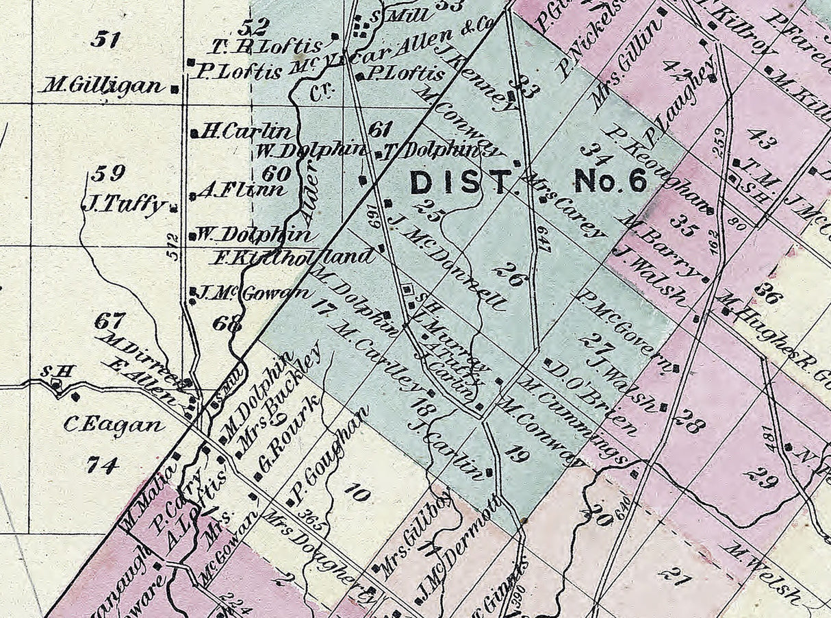 1875 Map of Highmarket Township Lewis County New York