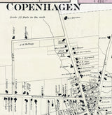 1875 Town Map of Copenhagen Lewis County New York
