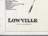 1875 Town Map of Lowville Lewis County New York