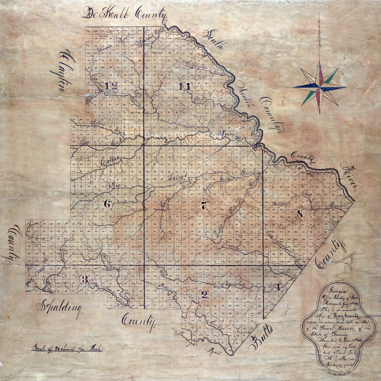 1867 Map of Henry County Georgia