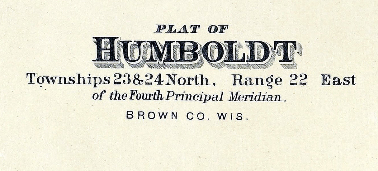 1889 Map of Humboldt Township Brown County Wisconsin