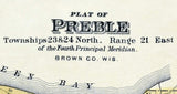 1889 Map of Preble Township Brown County Wisconsin