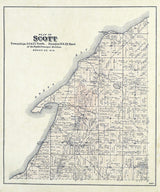 1889 Map of Scott Township Brown County Wisconsin
