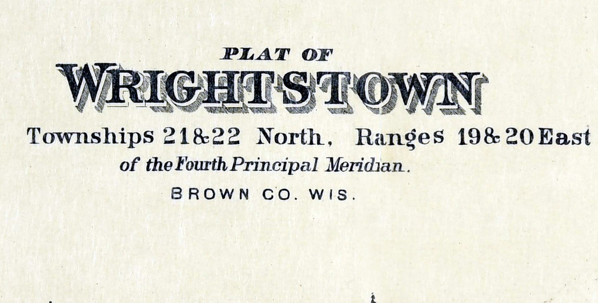 1889 Map of Wrightstown Township Brown County Wisconsin