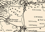 1909 Map of the Campton Oil Well Field Wolfe County Kentucky