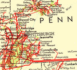 1939 Pipeline Map of Columbia Gas Corporation Pipelines & Compressor Stations PA OH WVA