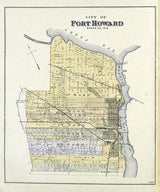 1889 Town Map of Fort Howard Brown County Wisconsin