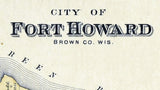 1889 Town Map of Fort Howard Brown County Wisconsin