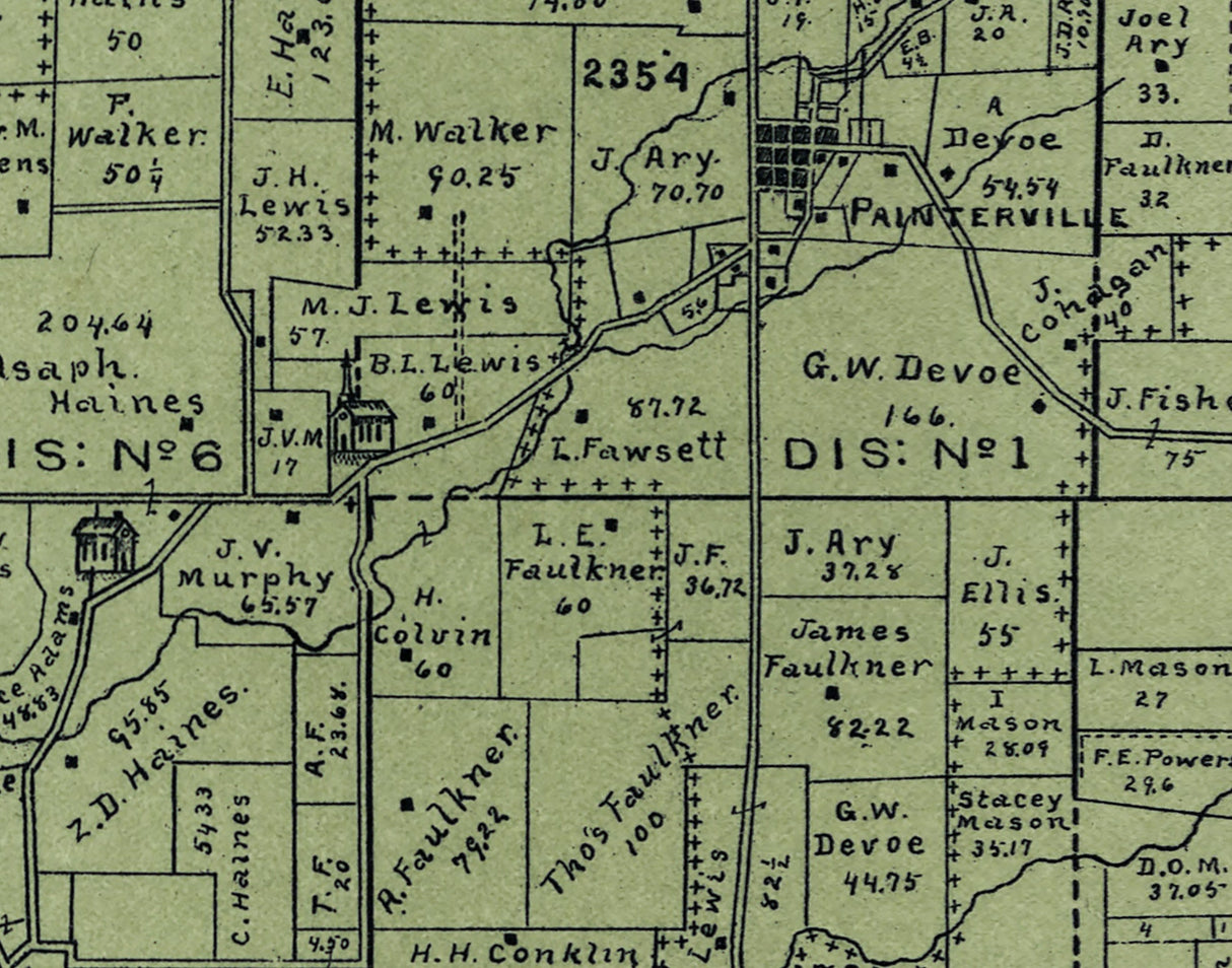 1896 Map of Caesar Creek Township Greene County Ohio