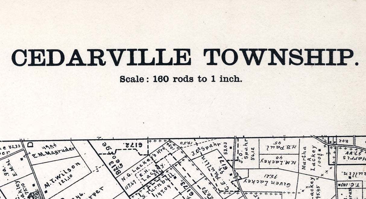 1896 Map of Cedarville Township Greene County Ohio