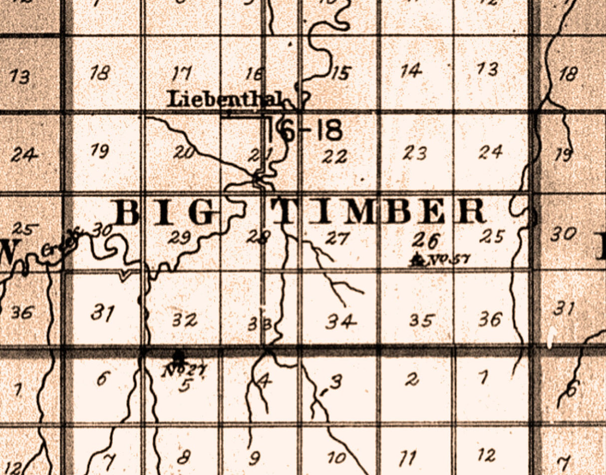 1901 Map of Rush County Kansas