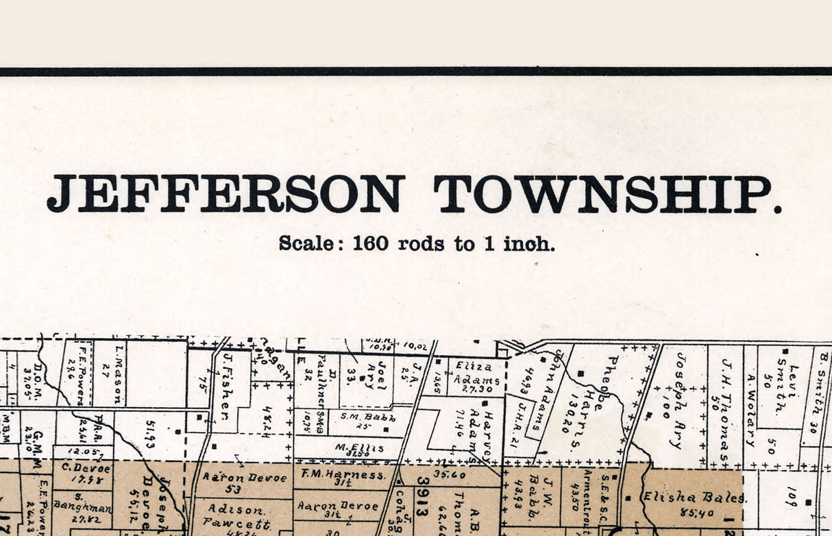 1896 Map of Jefferson Township Greene County Ohio
