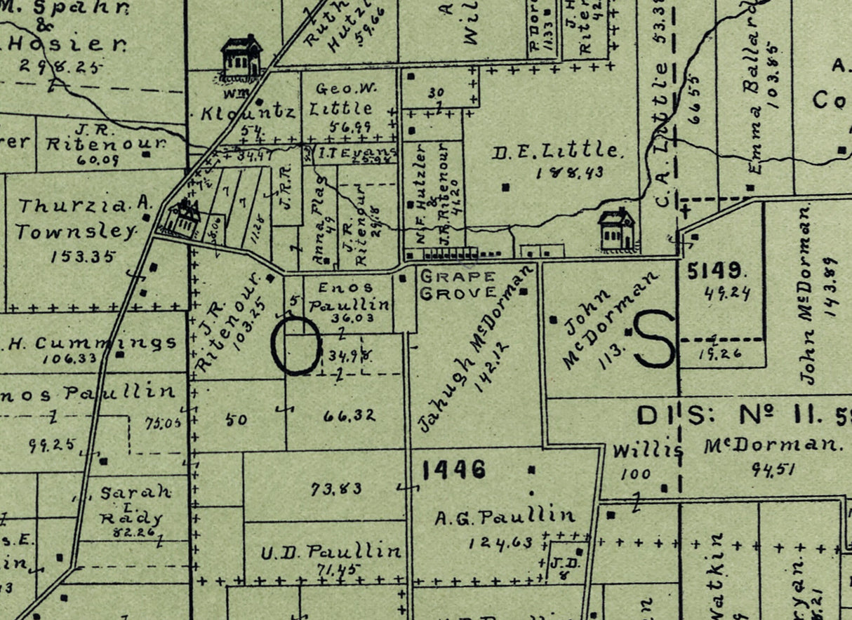1896 Map of Ross Township Greene County Ohio