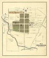 1896 Town Map of Bellbrook Greene County Ohio