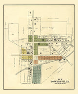 1896 Town Map of Bowersville Greene County Ohio