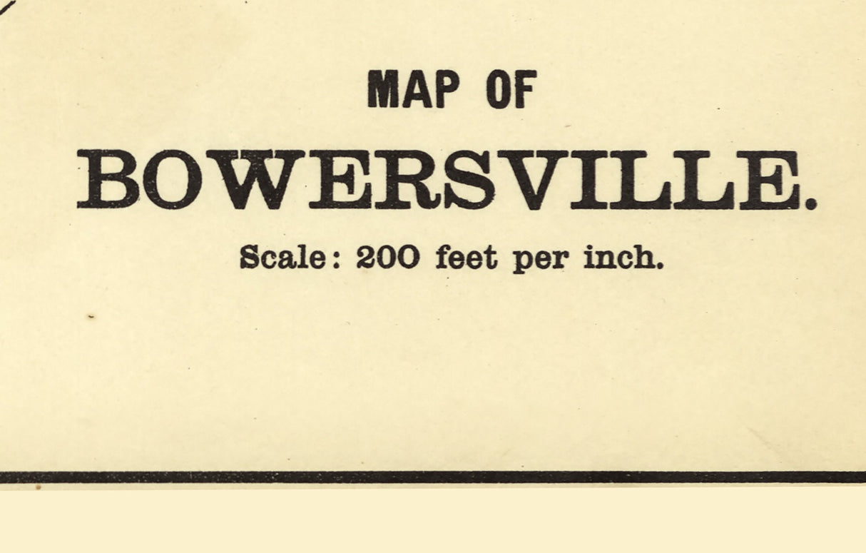 1896 Town Map of Bowersville Greene County Ohio