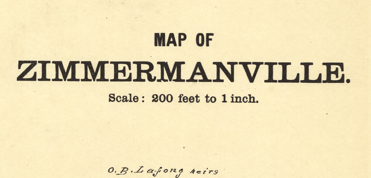 1896 Town Map of Zimmermanville Greene County Ohio