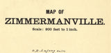 1896 Town Map of Zimmermanville Greene County Ohio