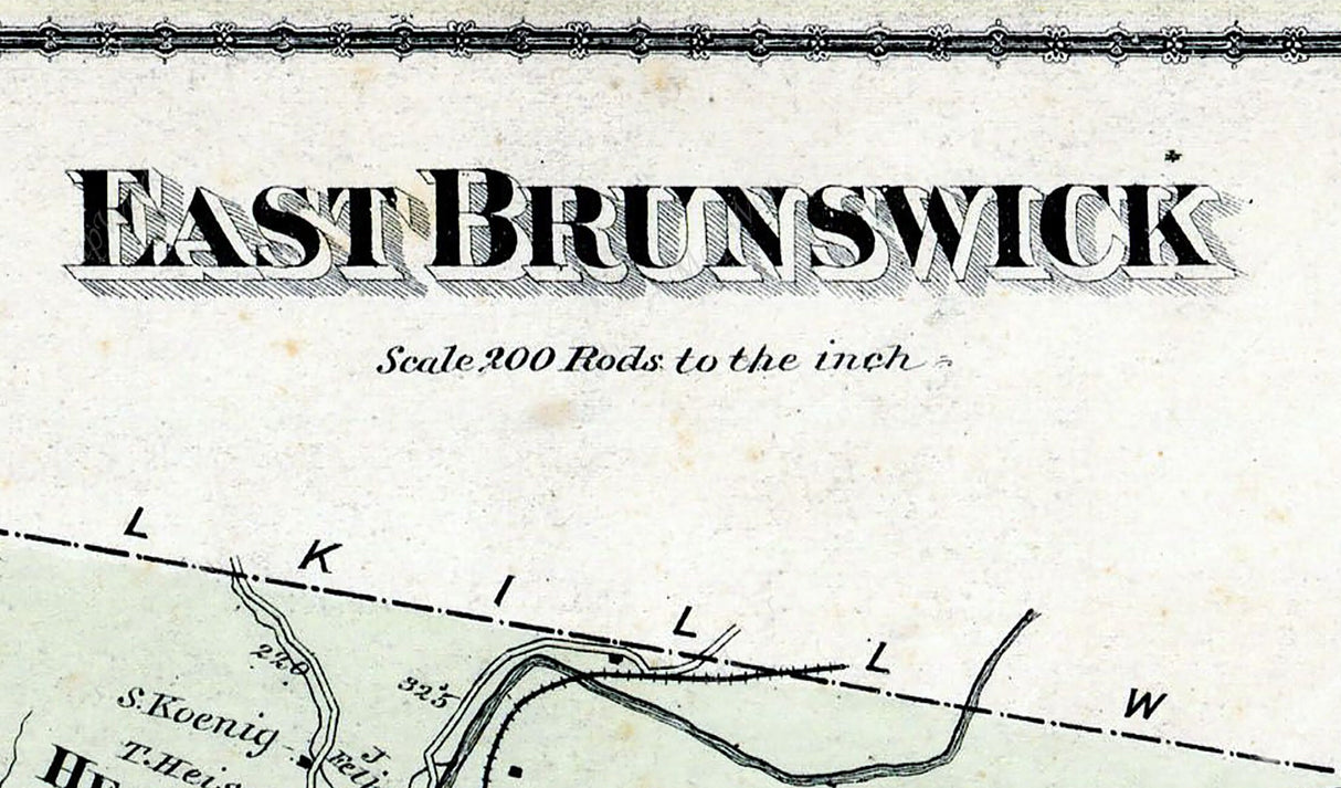 1875 Map of East Brunswick Township Schuylkill County Pennsylvania