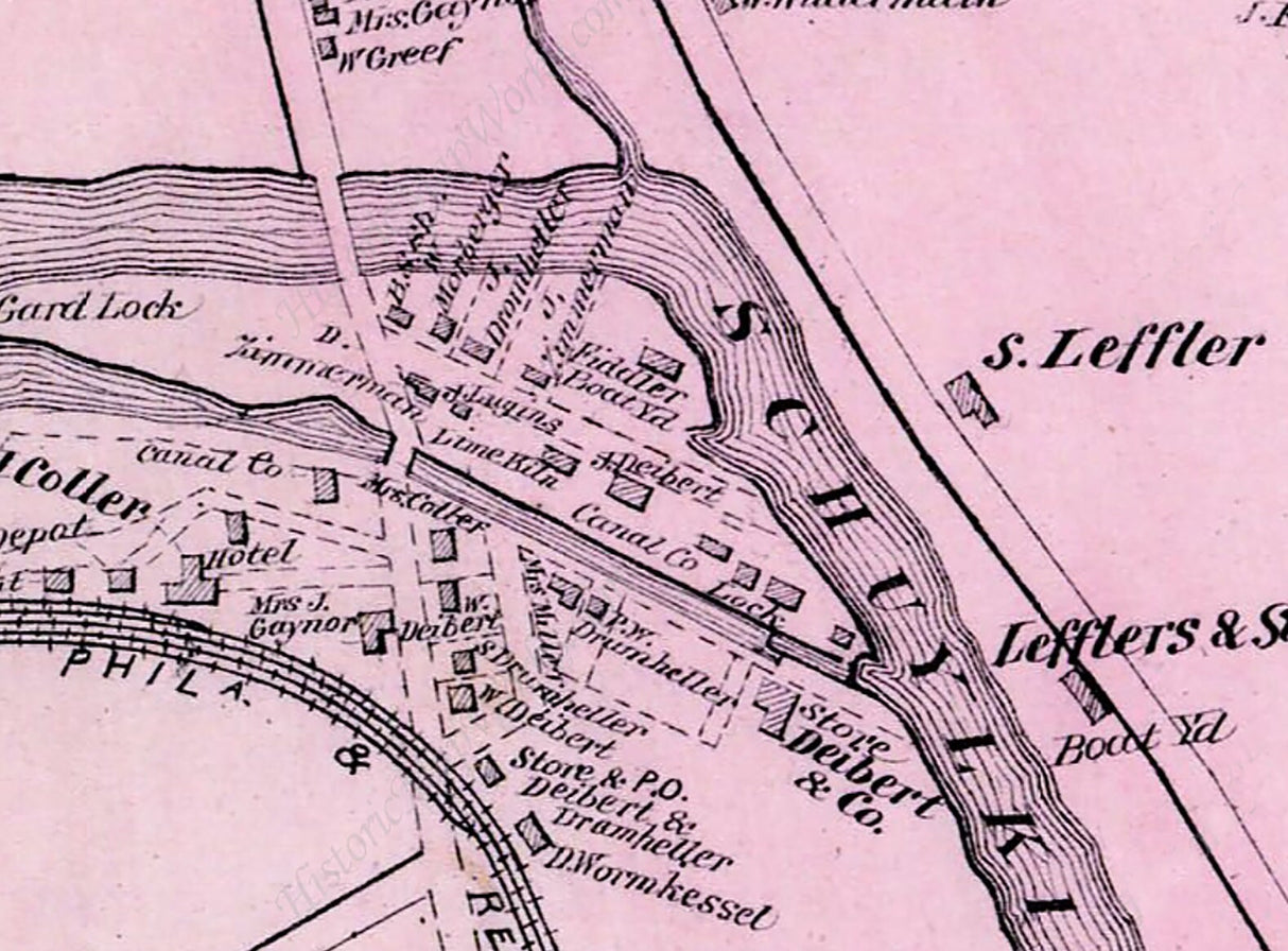 1875 Map of North Manheim Township Schuylkill County Pennsylvania