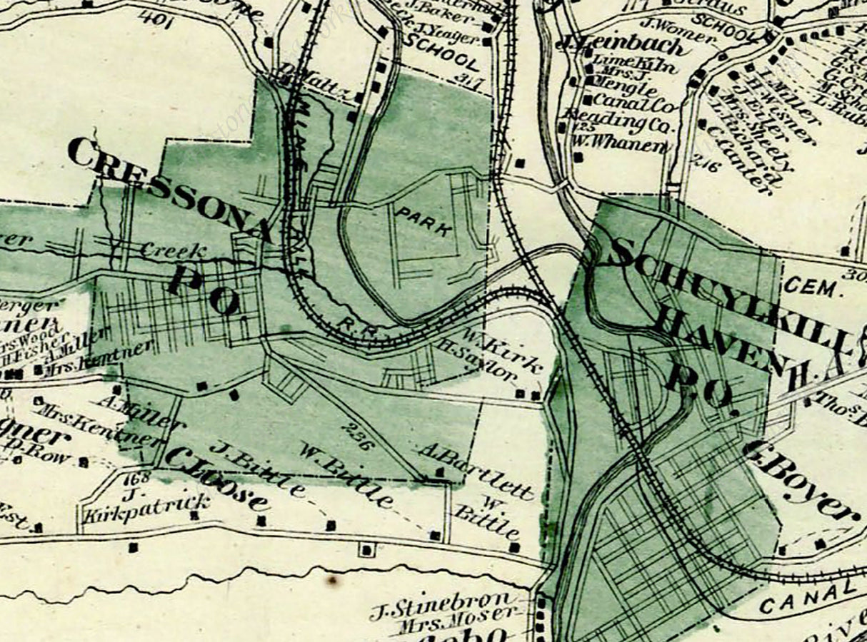 1875 Map of North Manheim Township Schuylkill County Pennsylvania