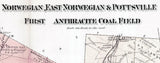 1875 Map of Norwegian & East Norwegian Township Schuylkill County Pennsylvania Pottsville