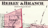 1875 Map of Reilly and Branch Township Schuylkill County Pennsylvania